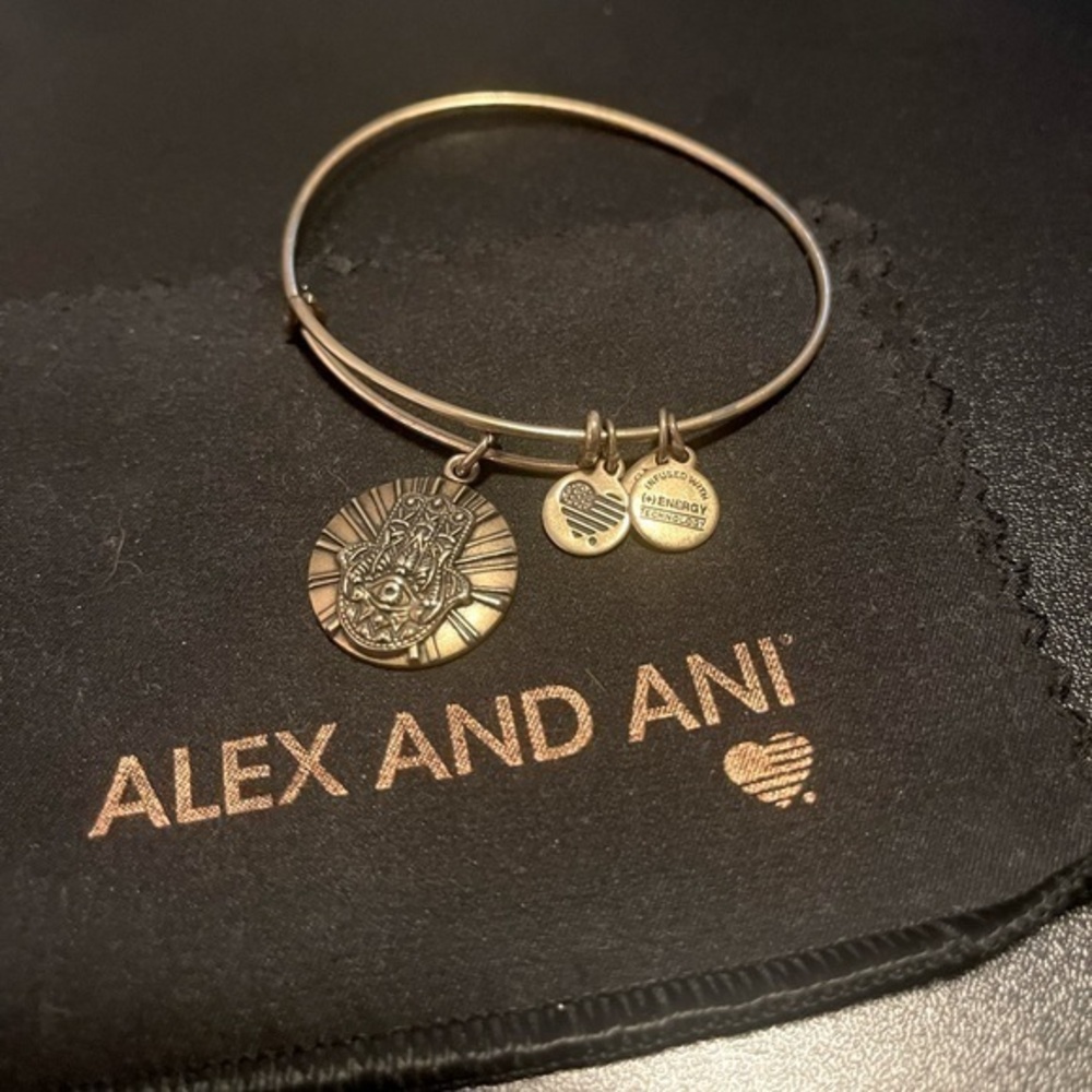 Alex and Ani Hand of Fatima gold bangle!